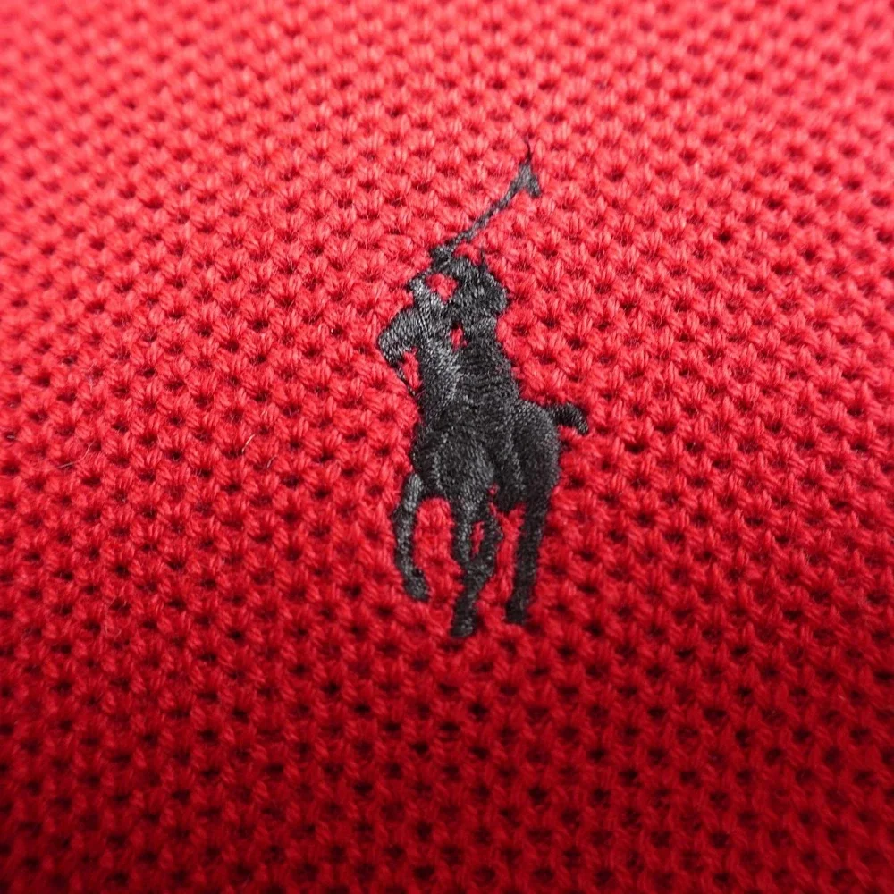 NEW Polo Ralph Lauren Sweater Mens L Red Waffle Knit Pullover Crewneck Pony Logo